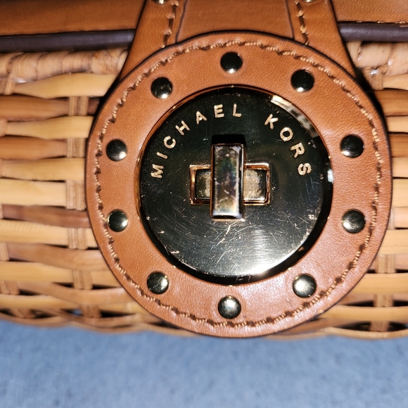 Michael Kors Tan and Brown Woven Clutch - Picture 2 of 5